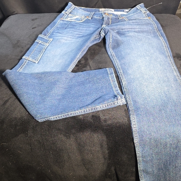 Ariat Rebar Mid Rise Straight Blue Denim - Picture 5 of 9
